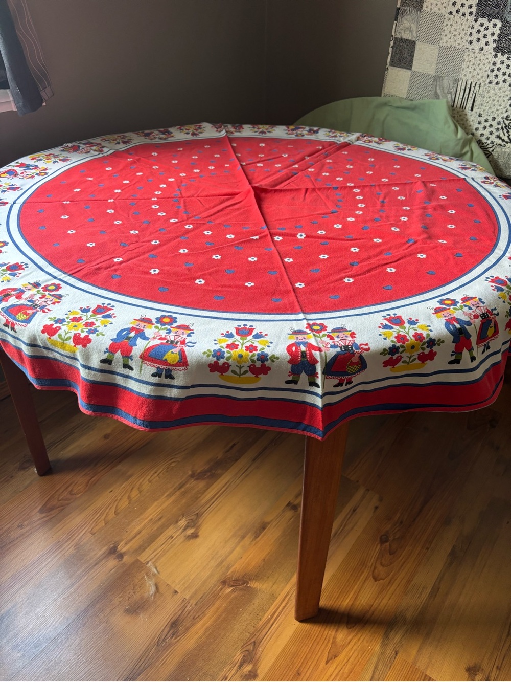 German Folk inspired round tablecloth
